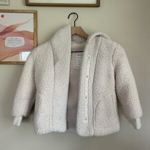 Cat & Jack Cream Sherpa Puffer Jacket XS (4/5)